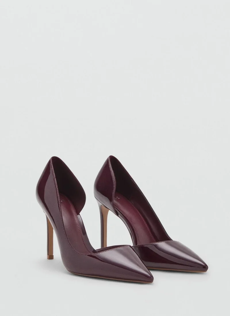 MANGO Asymmetrical patent leather court shoes